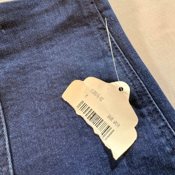 Altar'd State Dark Wash Denim Mini Skirt High Waisted Curved Hem Blue Size M New - Picture 3 of 8